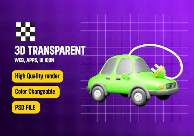 eco car 3d icon or future things 3d icon