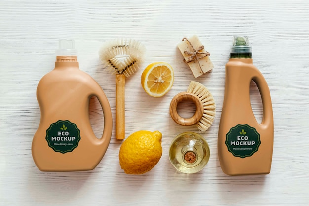 PSD eco cleaning products mockup