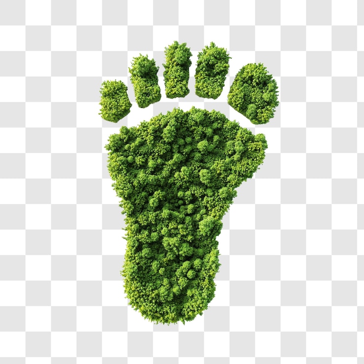 PSD eco footprint made of lush green foliage