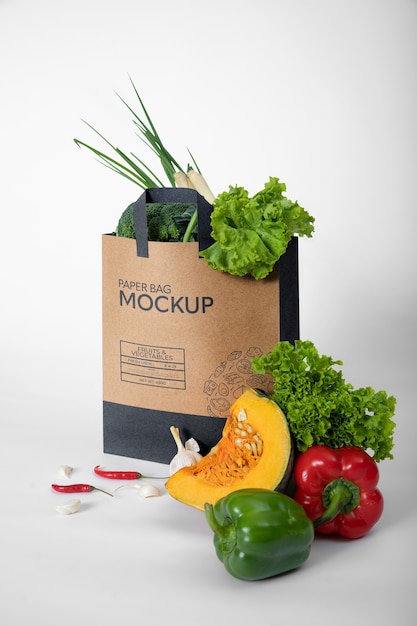 PSD eco friendly bulk paper bag mock-up