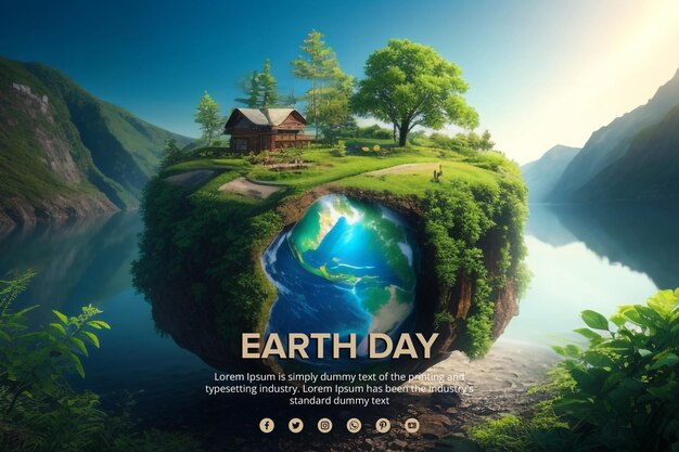 Eco friendly earth day psd banner design