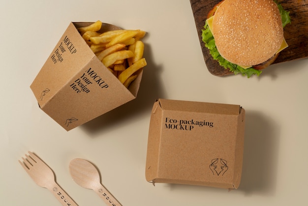 PSD eco friendly fast food cardboard packaging