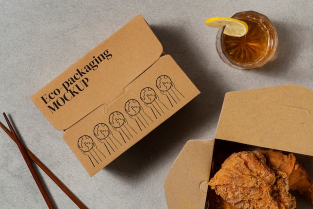 PSD eco friendly fast food cardboard packaging