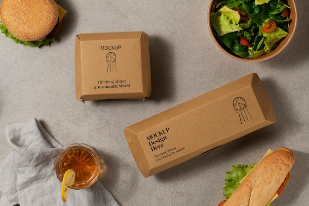 PSD eco friendly fast food cardboard packaging