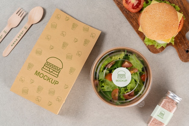 Eco friendly fast food packaging mock-up