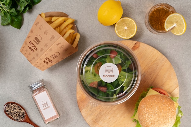 PSD eco friendly fast food packaging mock-up