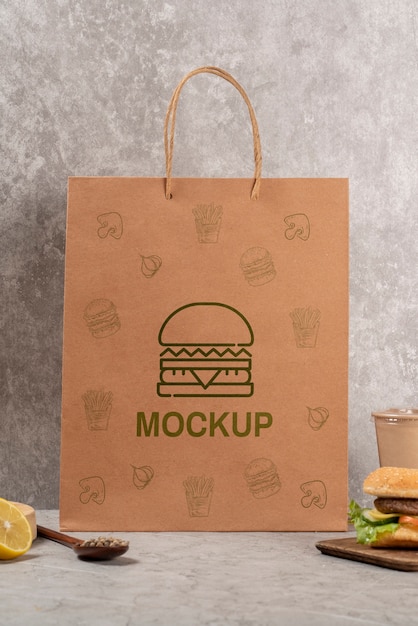 Mock-up di imballaggio per fast food ecologico