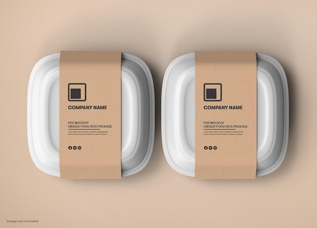 Eco friendly food box packaging mockup