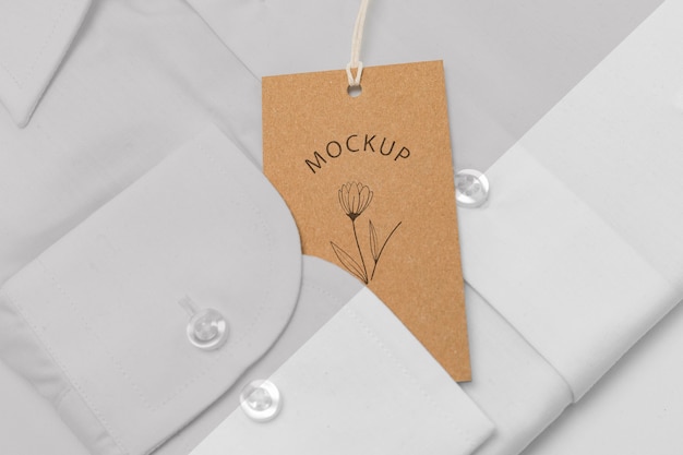 PSD eco-friendly price tag on formal shirt mock-up