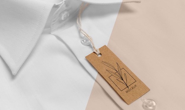 Eco-friendly price tag on formal shirt mock-up