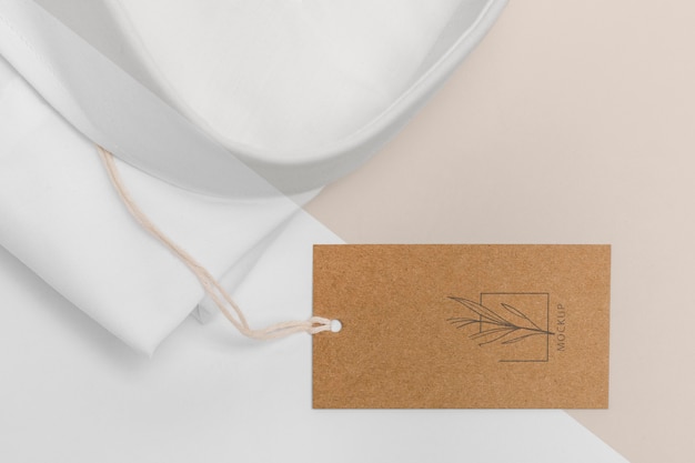 PSD eco-friendly price tag on formal shirt mock-up