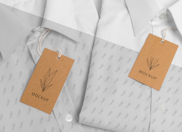 PSD eco-friendly price tag on formal shirt mock-up