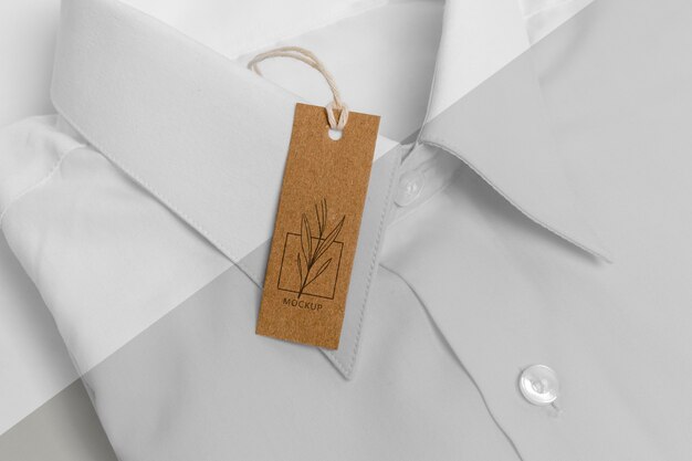 PSD eco-friendly price tag on formal shirt mock-up