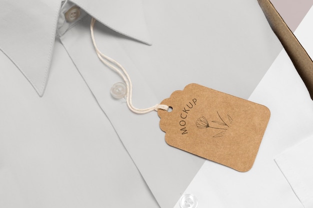eco-friendly price tag on formal shirt mock-up