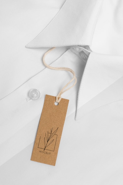 PSD eco-friendly price tag on formal shirt mock-up