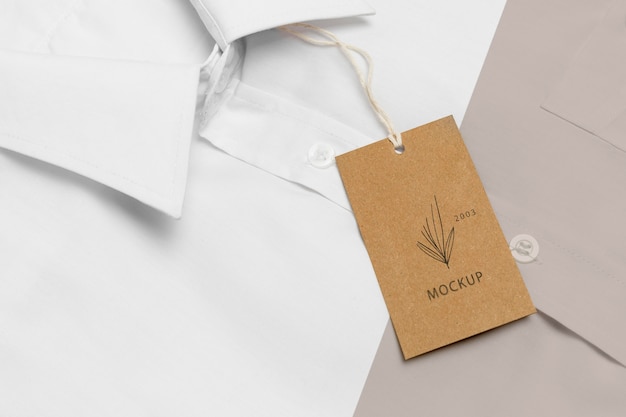 PSD eco-friendly price tag on formal shirt mock-up