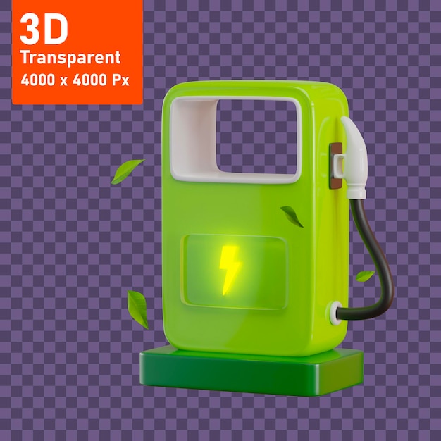 PSD eco gas 3d icon gas station 3d icon green energy sustainable gas zeroemission biogas clean energy