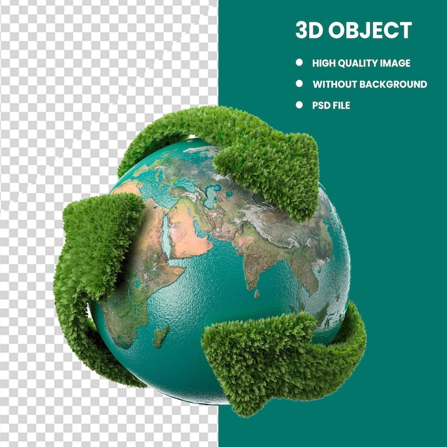 PSD Зеленый земля 3d psd файл