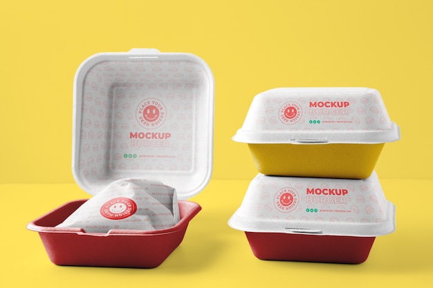 Eco hamburgerdoos mockup-ontwerp