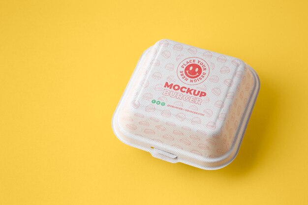 PSD eco hamburgerdoos mockup-ontwerp