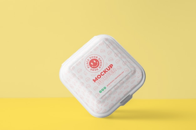 PSD eco hamburgerdoos mockup-ontwerp