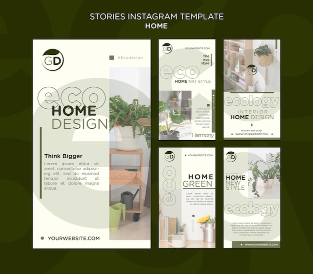 PSD eco home real estate instagram stories collection