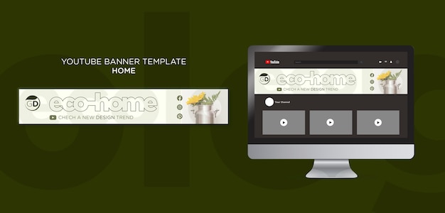 PSD eco home real estate youtube banner template