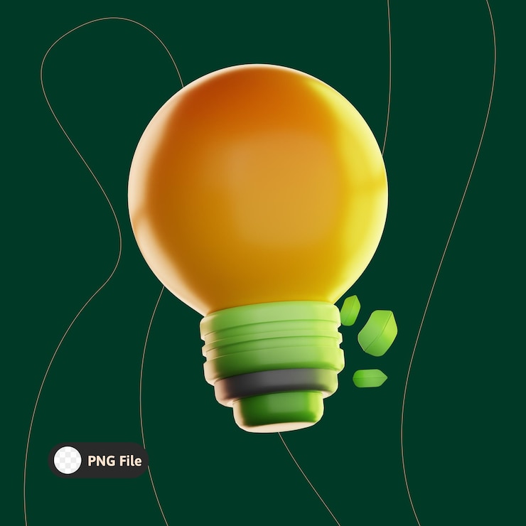 PSD eco light bulb ecology illustration 3d