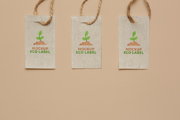 PSD eco paper label mockup design