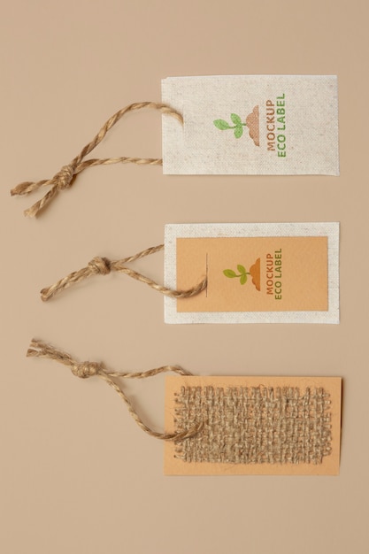 Design mockup di etichette in carta ecologica