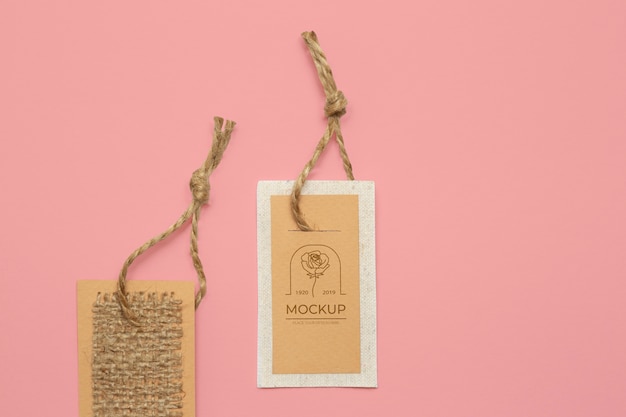 PSD design mockup di etichette in carta ecologica