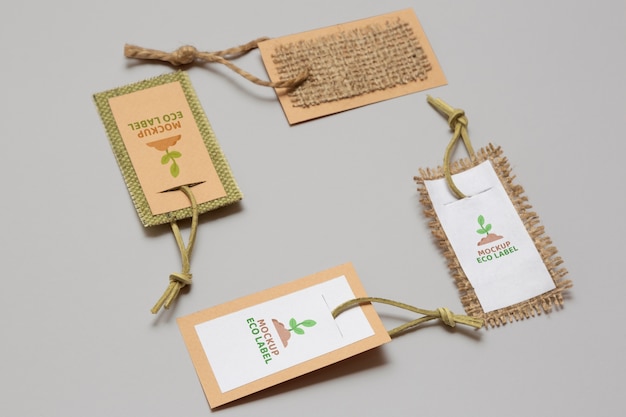 PSD eco paper label mockup design