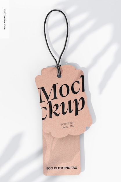 Eco paper label tag mockup, top view