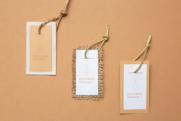 PSD eco paper labels mock-up