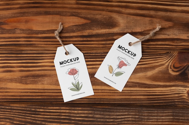 PSD eco paper labels mockup