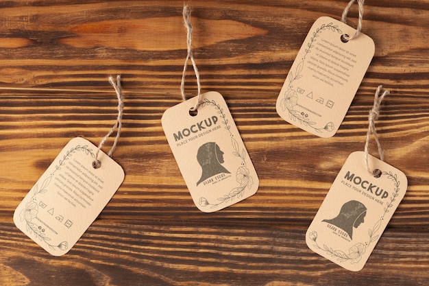 PSD eco paper labels mockup