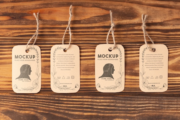 Mockup di etichette in carta ecologica