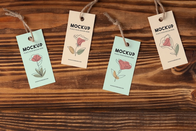 Mockup di etichette in carta ecologica