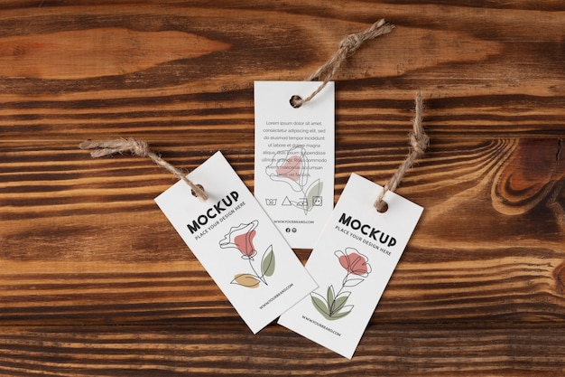 PSD eco paper labels mockup