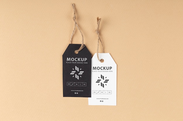 PSD eco paper labels mockup