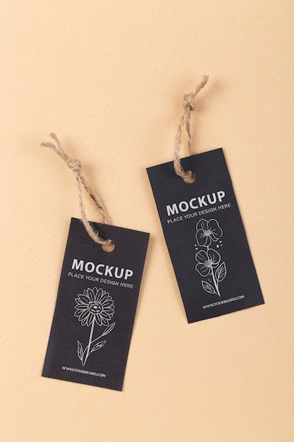 PSD eco paper labels mockup