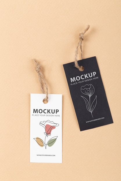 PSD eco paper labels mockup