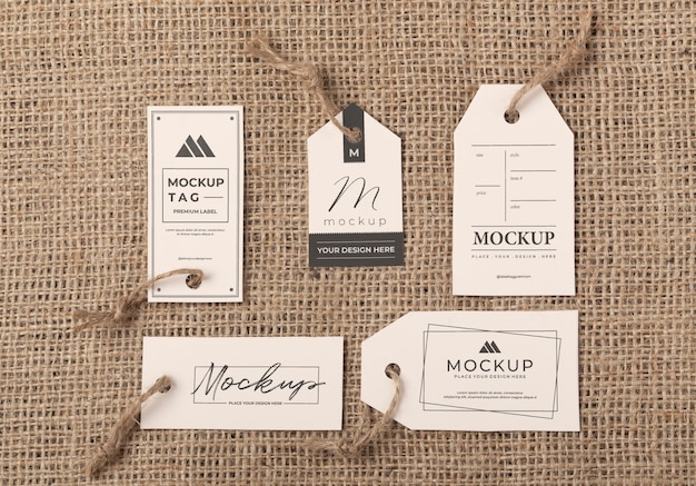 PSD eco paper labels mockup