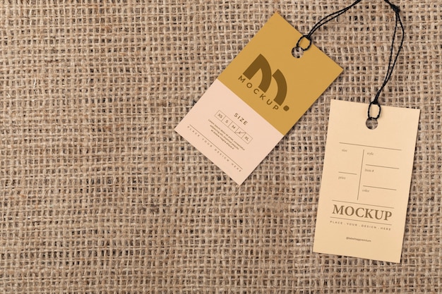 PSD eco paper labels mockup