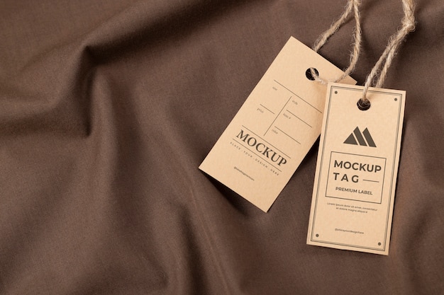 PSD eco paper labels mockup