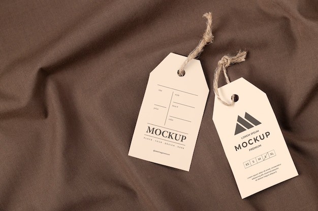 PSD eco paper labels mockup