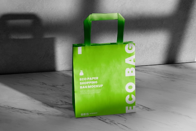 PSD eco paper shopping bag mock-up design