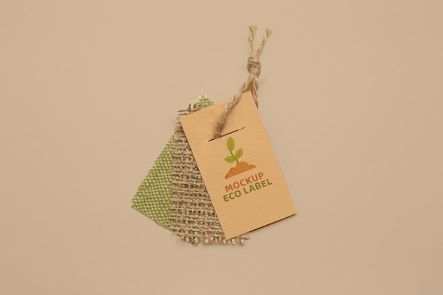 Eco papieren label mockup-ontwerp