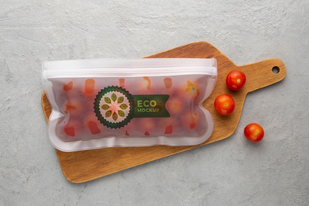 PSD eco plastic packaging for food top view