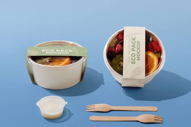 Eco plastic packaging mockup design